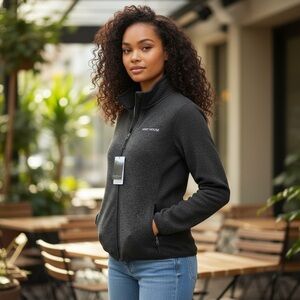 NWT Fossa Apparel Branded Horizon Sweater Fleece Jacket Medium M MINT HOUSE Logo